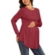 thumbnail image 4 of INSPIRE CHIC Top de Maternidad Babydoll de Manga Larga Blusa de Embarazo 2XL Rojo, 4 of 6
