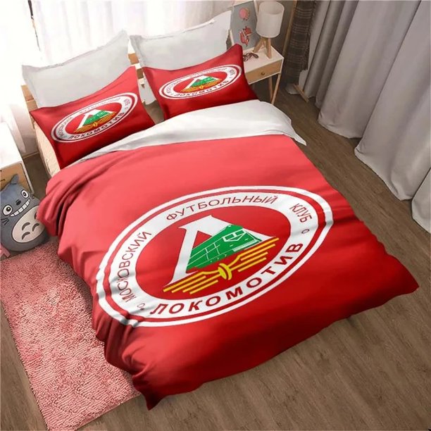 FC Lokomotiv Moscow Football Print Bedding Set Cute Quilt Cover Bed Cover with Pillowcase Custom Bedding Cover BedBed Sheets