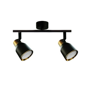 Hb Led - Foco Led Sobrepuesto Doble Gu-10 Negro - Dorado Híades
