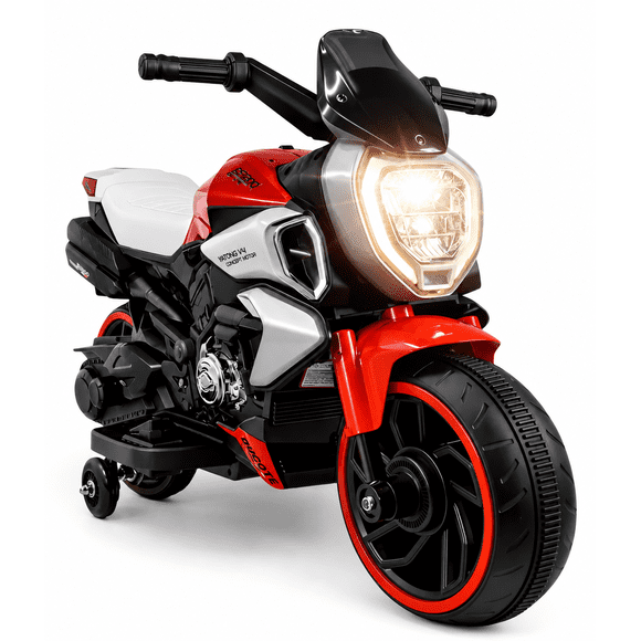 Moto Montable Eléctrica A Bateria 6v Luces Musica Usb Rojo