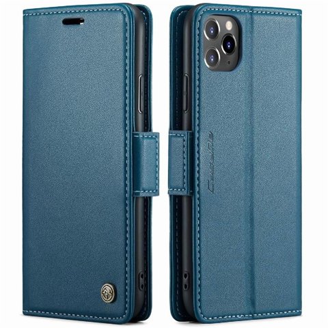 Caseme Tipo Cartera Iphone 11 Pro Max Con Cierre Magnético, Rfid, Tarjetero, Soporte, Carga Inalámbrica