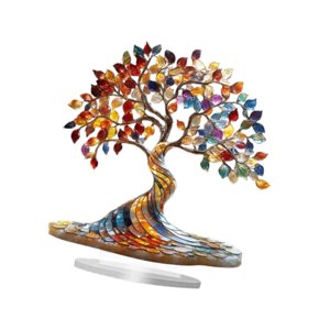 Bothyi - Regalo De Signo De Acrílico Del Árbol De La Vida 2D Con Soporte Para La Fiesta De La Chimenea De La Sala De Estar