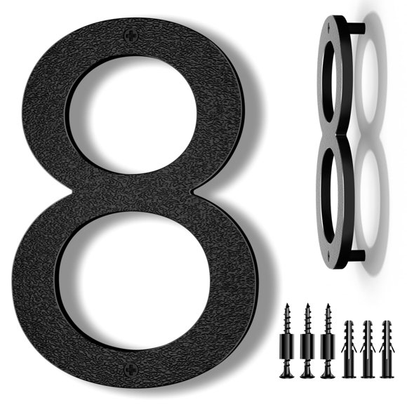 Número de casa IVERRA 20 cm negro ABS exterior 3D flotante