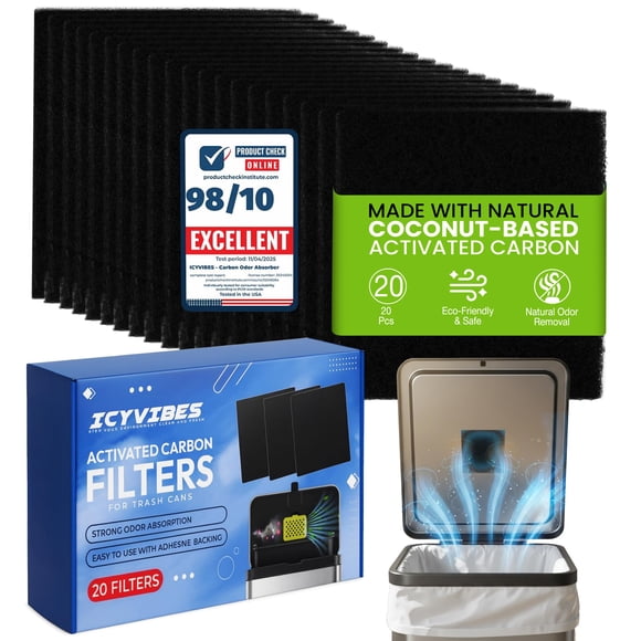 Filtros de Carbón ICYVIBES Pack de 20 para absorber olores de cubos de basura