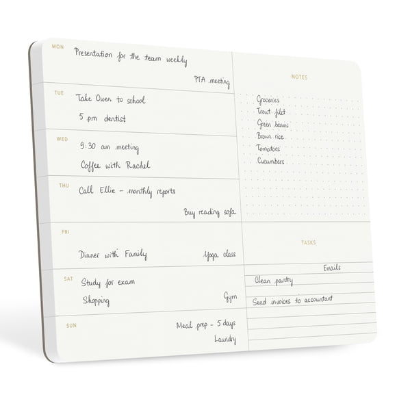 Bloc de notas Weekly Planner Elegant Pinesman, 52 hojas, lámina dorada
