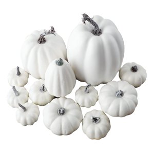 Bothyi - 12 Calabazas Artificiales Vívidas Para Fiesta De Otoño, Accesorios De Cosecha De Otoño, Blanco De Acción De Gracias