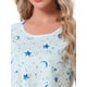 thumbnail image 5 of INSPIRE CHIC Camisón a Rayas Coloridas para Mujer Regreso a Clases Camiseta de Manga Corta Cuello Redondo Vestido Ligero Casual para Dormir S Estrella Luna, 5 of 6