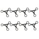 thumbnail image 5 of 6/8/10pcs 3 Way Rolling Barrel Swivels Sólido Rig Ring Pesca Línea Conector B, 5 of 5