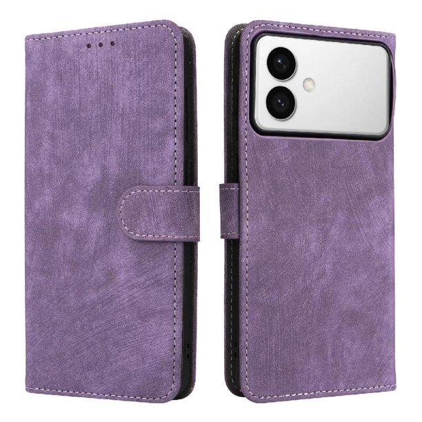 Funda Billetera para Samsung Galaxy S26 Edge con Soporte - Cartera de Cuero con Ranuras Morado