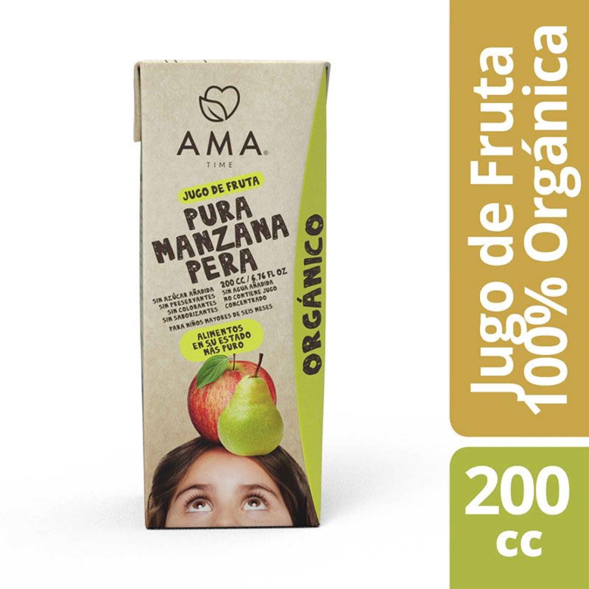 Jugo de Fruta Organico Manzana Pera 200 ml, 200 ml