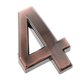 thumbnail image 1 of Se?al De Número De Puerta Autoadhesiva De Plástico De Cobre Número De Dígito Numérico Pegajoso 4, 1 of 5