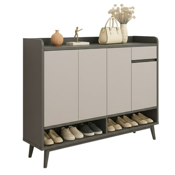 Zapatero Blackey 4 Puertas Organizador Estante + Cajón 118cm