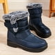 thumbnail image 2 of Botas de nieve de invierno para mujer, botas anchas de media pantorrilla, botines cálidos con forro de piel, antideslizantes y cómodos para exteriores., 2 of 5