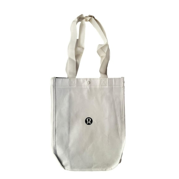 Bolsa de mano Lululemon, nueva, blanca, para compras, almuerzos, gimnasio, reutilizable