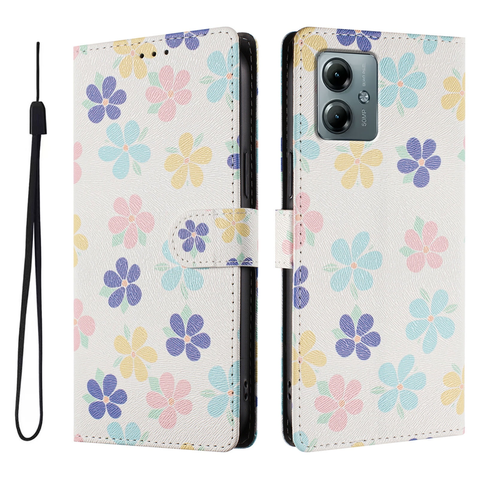 Foxdock Funda Tipo Cartera Para Motorola Moto G Play 2025 Con Soporte Y Correa – Diseño De Patrones Lindos