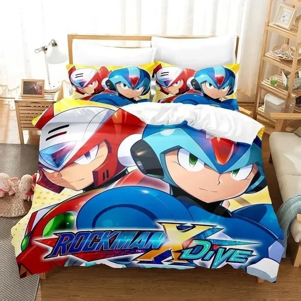 Mega Man X DiVE Bedding Set Single Twin Full Queen King Size Bed Set Adult Boys Bedroom Duvet cover Sets 3D Bed Sheet SetBed Sheets