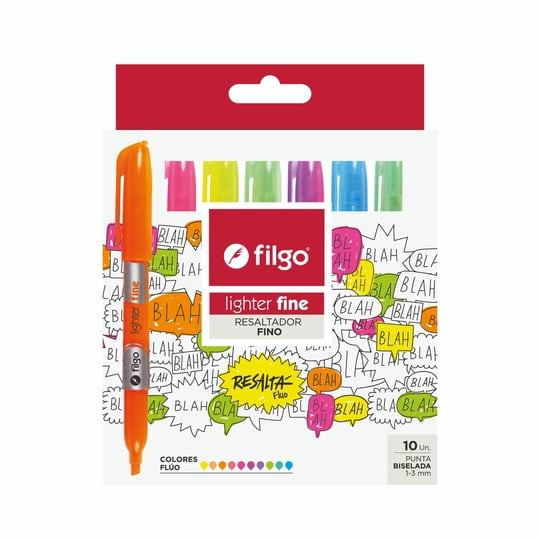 Destacadores Lighter Fine, Estuche 10 Un Filgo