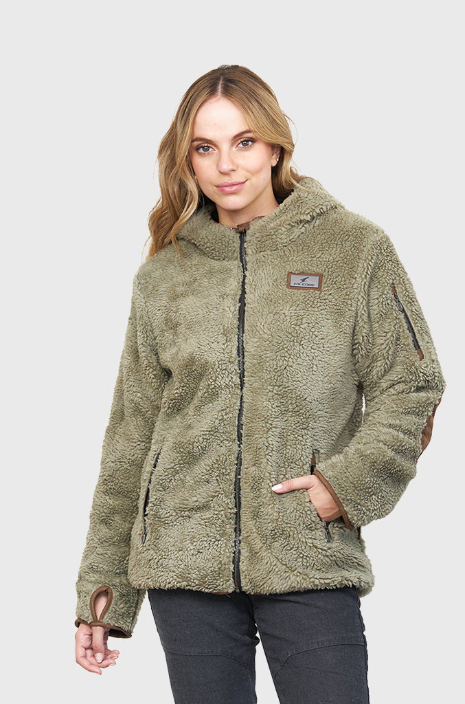 Chaqueta Chiporro Clásica Verde Oliva Mujer Falcone