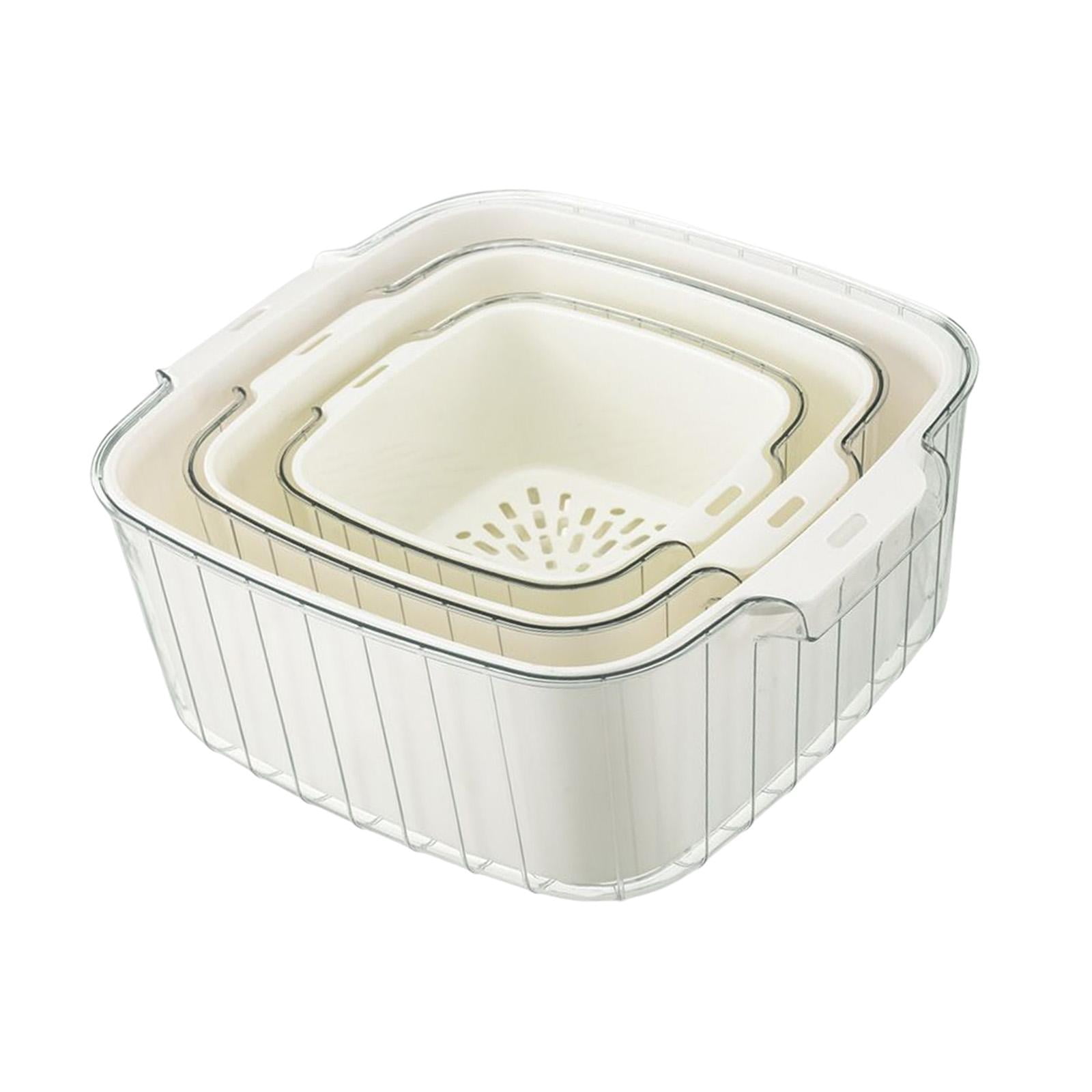 Bothyi - Juego De 3 Lavabos De Drenaje Apilables Y Juego De Colador De Cocina De Cesta Multifuncional