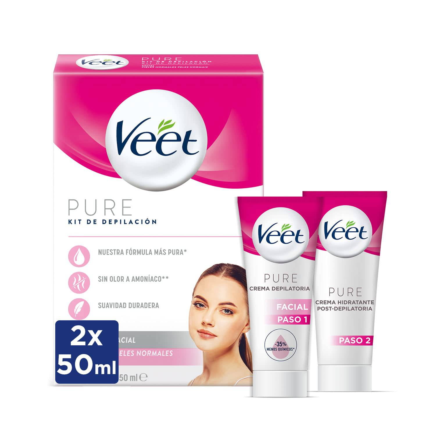 Kit Crema Depilatoria Facial + Hidratante 50 ml Veet