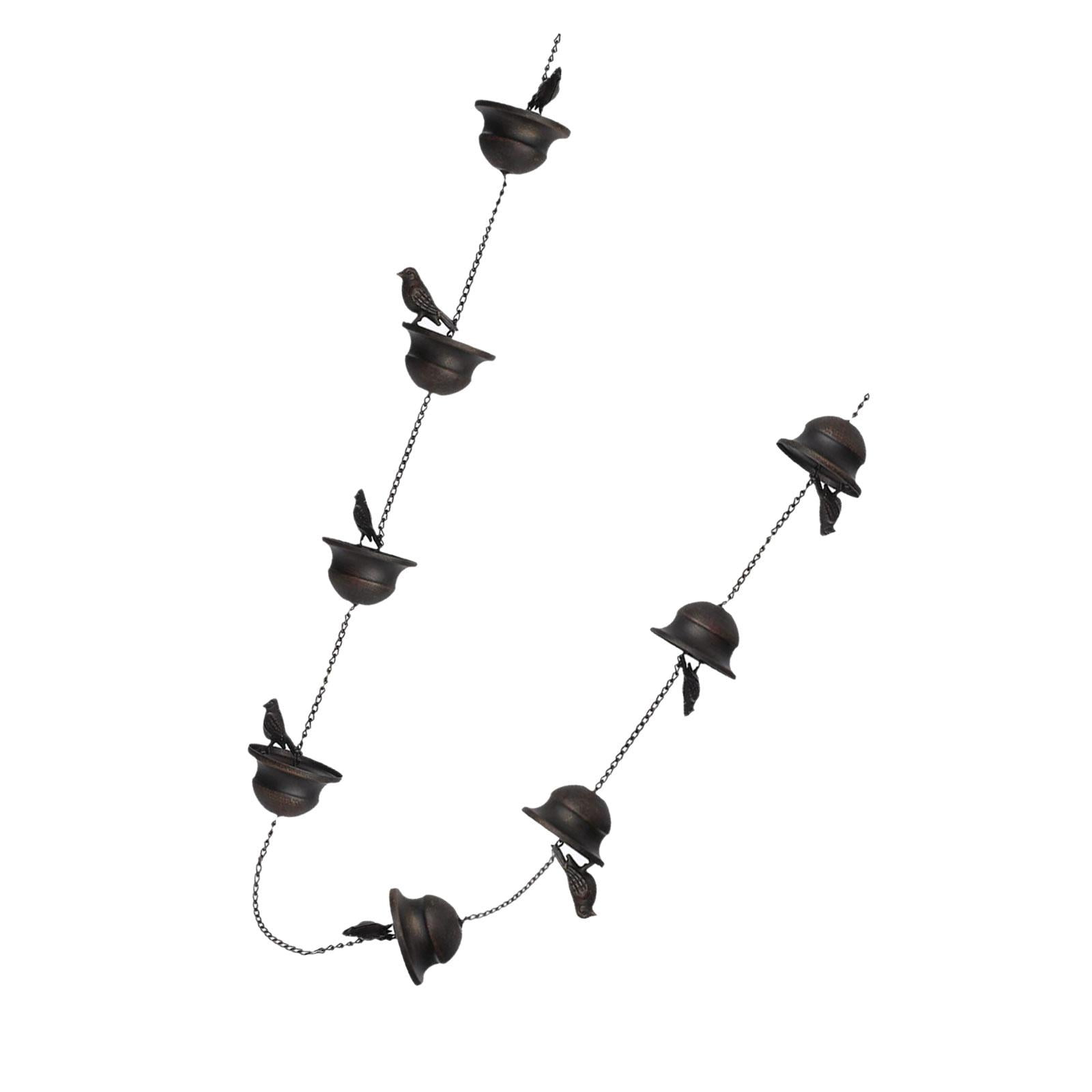 Magideal - Cadenas De Lluvia Para Pájaros Para Canalones Copa Cadena De Lluvia Decorativo Baño Para Pájaros Exterior 94.5 Pulgadas Caños De Repuesto Para Toldos