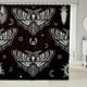 thumbnail image 1 of 1pc Scary Halloween Shower Curtain - Witch Pumpkin, Ghost, Skull, Butterfly, Death Moth Fabric - Waterproof - 72 x 72 Inches - Perfect for Kids and Boys Bathroom, 1 of 5