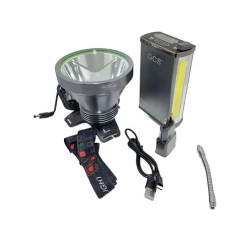 Foco Minero Caza Con Lámpara 1800W Luz Blanca Largo Alcance