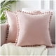 thumbnail image 1 of Pack De 02 Fundas De Cojín De Terciopelo Con Pompon 45x45 Rosa, 1 of 4