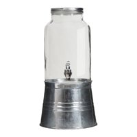 Magideal - Tetera De Tarro De Vidrio, Jarra De Cristalería De 3L Con Soporte, Bote, Jarra De Jugo Para Cocina, Bebidas Frías Y Calientes, Mesa De Comedor Para El