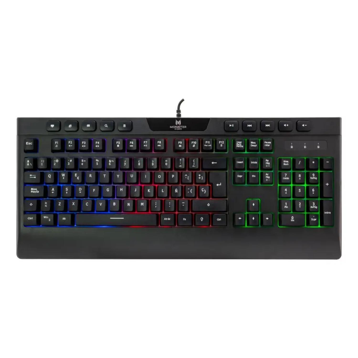 Monster Game - Teclado Gamer Usb Rgb Negro Inception S