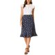 thumbnail image 2 of INSPIRE CHIC Falda Midi Floral de Cintura Alta con Línea A y Largo a la Rodilla para Mujer, Azul Oscuro M, 2 of 6