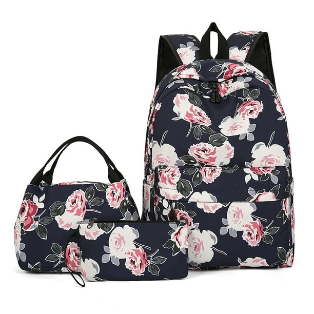 3 Piece Fashion Cute Student School Bag, With lunch Box Bag,Lightweight Large Capacity Zipper Backpack Woman and Man, Unisex