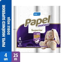 Papel Higiénico Superior Doble Hoja 25 M 4 Un Lider