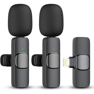 Paquete De 2 Micrófonos Inalámbricos Lavalier Para Iphone Ipad - Caiord