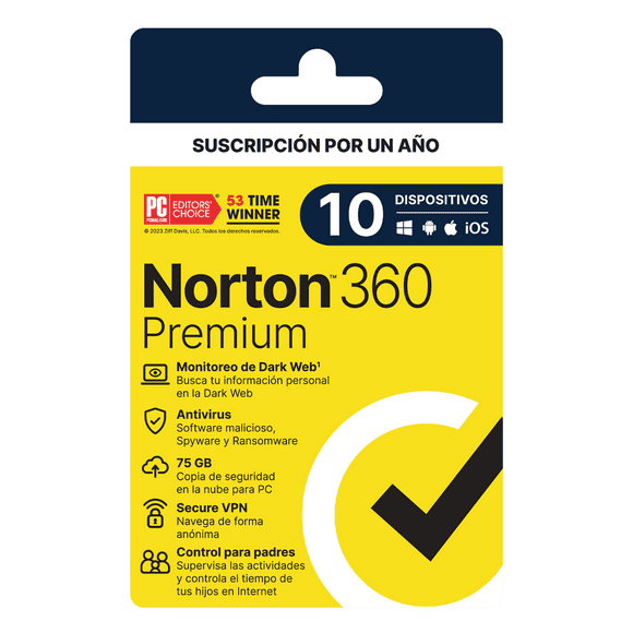 Norton 360 Premium 75GB 10 Dispositivos 1 Año