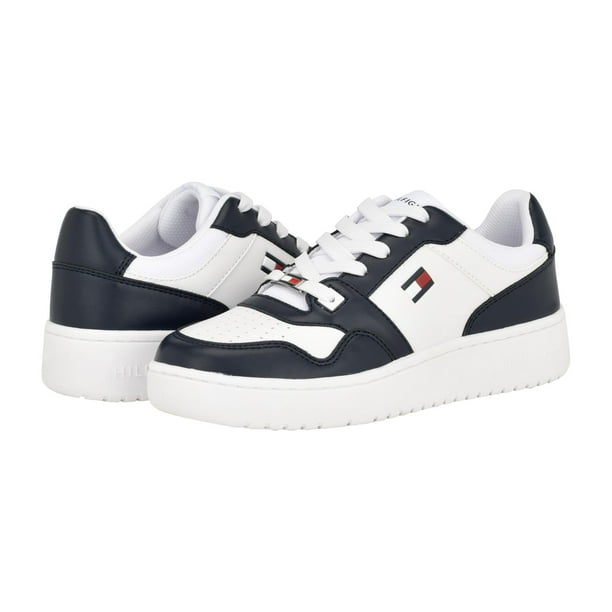 Zapatilla Tommy Hilfiger Twigye para mujer, color blanco/azul marino, talla 6