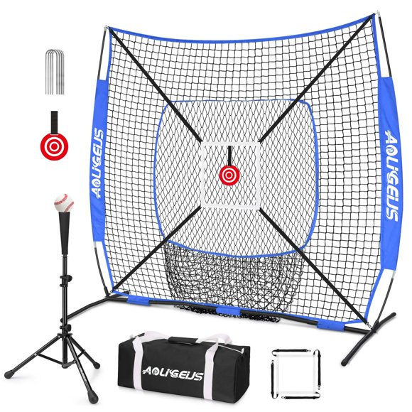 Red de práctica AOLIGEIJS 1,8 m x 1,8 m con tee de bateo