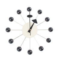 Magideal - Reloj De Pared De Bola Redonda, Reloj Colgante, Reloj De Pared Silencioso Creativo De Mediados De Siglo Para Comedor, Decoración Artística De Pared De Bola Negra