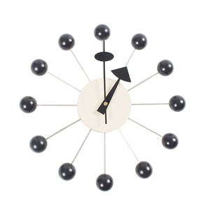 Magideal - Reloj De Pared De Bola Redonda, Reloj Colgante, Reloj De Pared Silencioso Creativo De Mediados De Siglo Para Comedor, Decoración Artística De Pared De Bola Negra