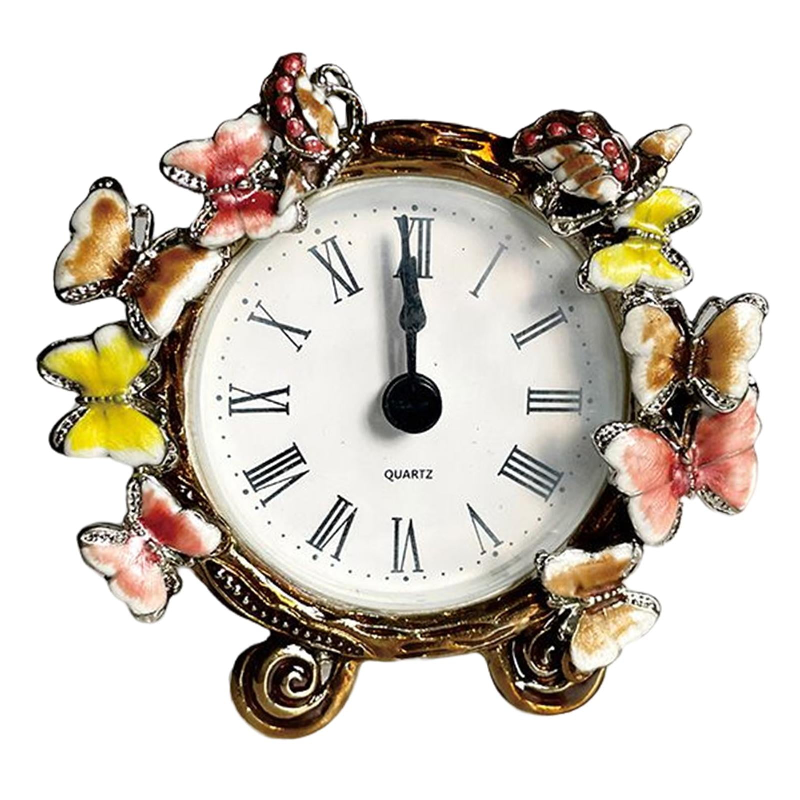 Bothyi - Reloj De Mesa Retro Vintage Reloj De Metal Rústico Con Números Romanos A Pilas