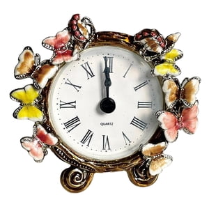 Bothyi - Reloj De Mesa Retro Vintage Reloj De Metal Rústico Con Números Romanos A Pilas