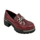 thumbnail image 3 of Mocasin para mujer con taco y cadena Rojo, 3 of 5