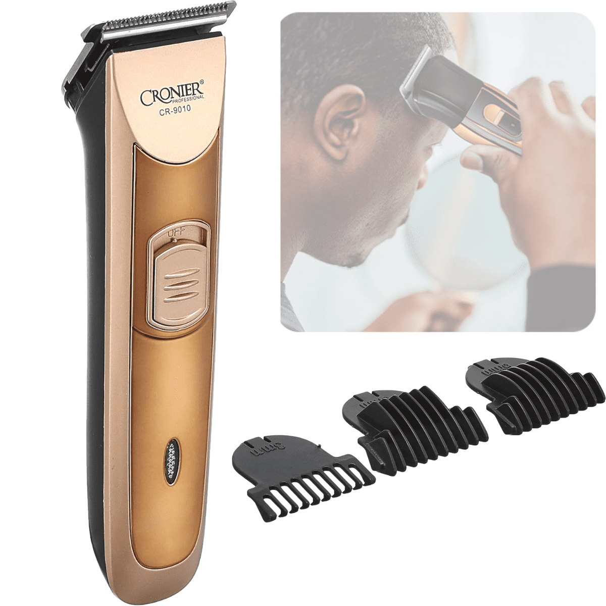 Cortadora Pelo Cronier Profesional Cr-9010 Inalámbrica Gold