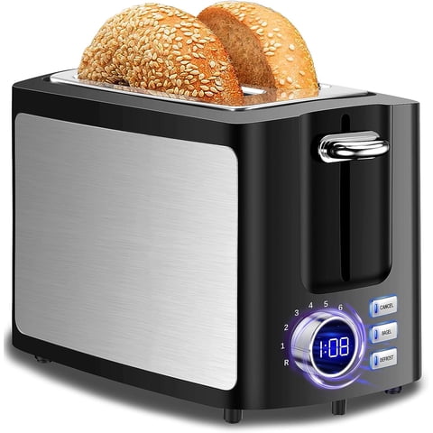 Temporizador Digital Lcd De Cuenta Regresiva Toaster Hommater De 2 Rebanadas Con Ranura Ancha