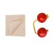 thumbnail image 2 of Bola De La Yema Del Dedo Bola Del Tambor Instrumento Kashaka Sonajero Rojo Tela Beige, 2 of 5