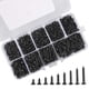 thumbnail image 1 of 450 tornillos autorroscantes Phillips M3, tornillos autorroscantes negros de cabeza avellanada, tornillos de cabeza redonda de acero al carbono para plástico, madera y metal (9 tamaños), 1 of 7