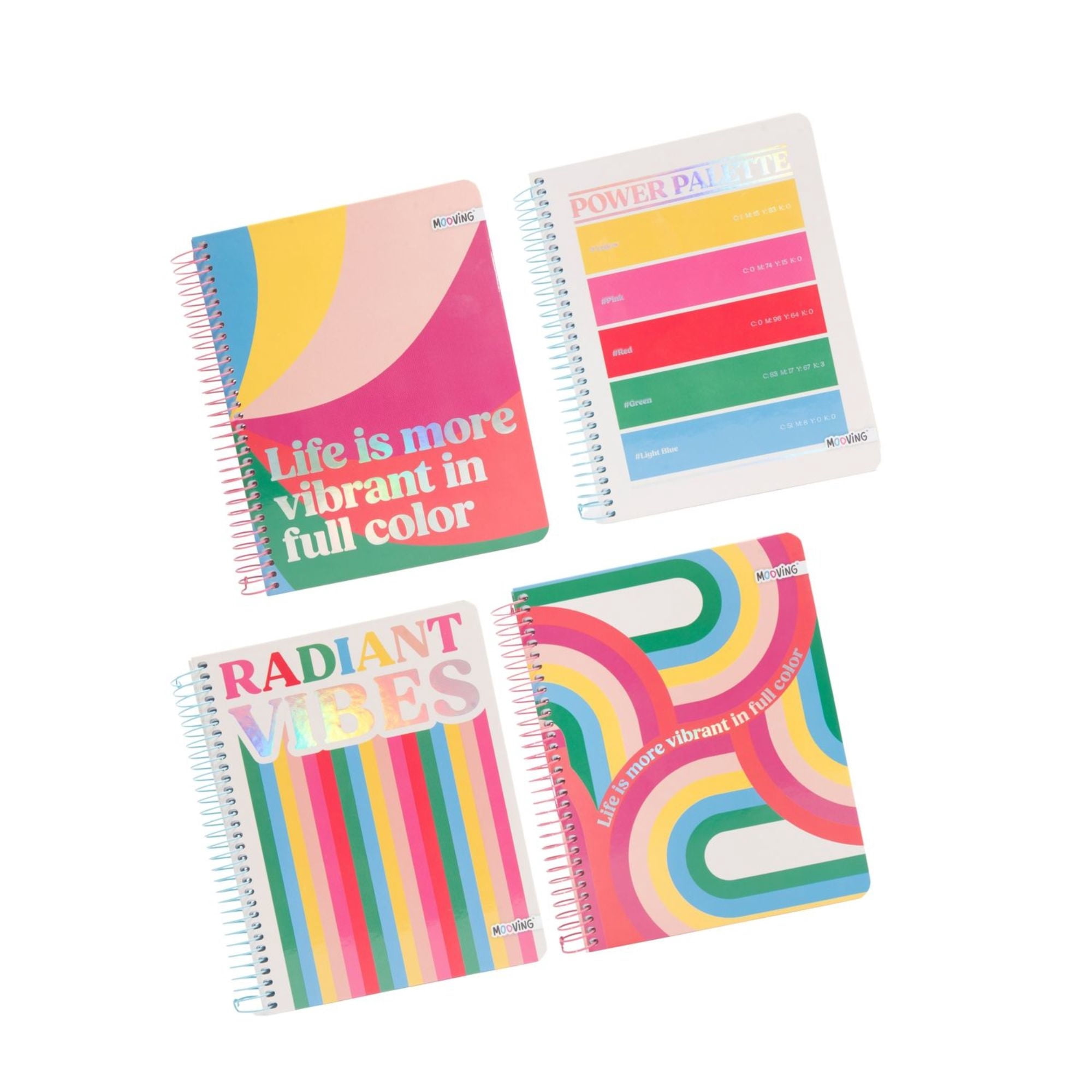 Cuaderno 1/2 Oficio Rainbow Vibes 3 Materias Mooving