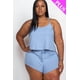 thumbnail image 1 of Conjunto de Top de Tirantes y Shorts en Tejido de Canalé de Talla Grande, 1 of 11