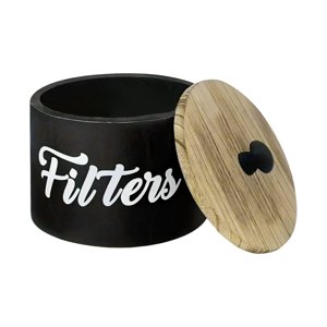 Bothyi - Soporte Para Filtro De Café De Estilo Rústico, Recipiente Para Almacenar Alimentos, Tarro Para Té Y Café, Color Negro