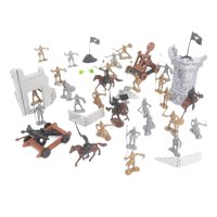 Magideal - Caballero Medieval Juegos De Imaginación Construcción De Castillos Con Catapultas Vehículo, Ballista, Caballos, Caballería Modelo S